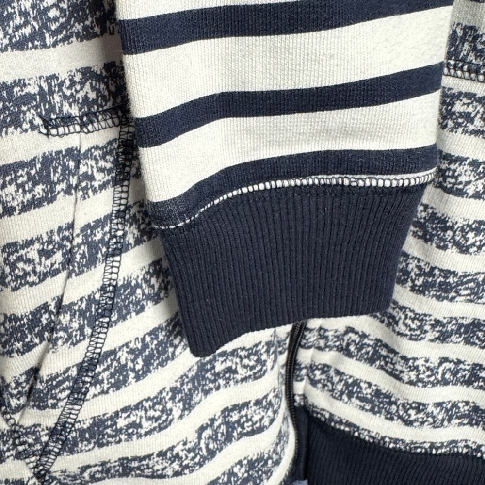 Joe Fresh Kids Full Zip Hoodie Size L Blue White Striped Sweatshirt Cotton Blend - Picture 3 of 6